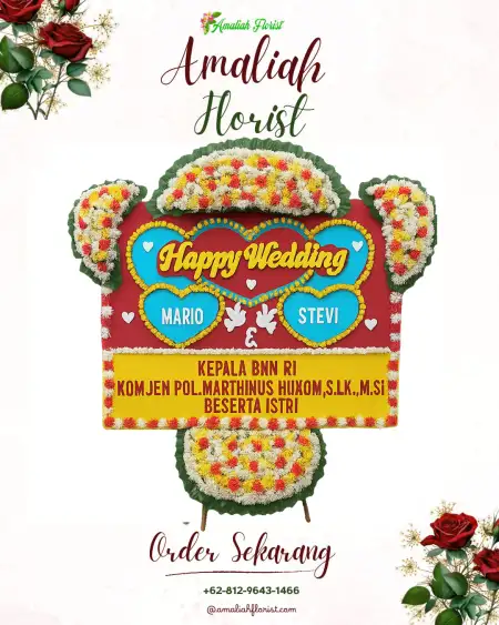 Papan Bunga Pernikahan Rajabasa